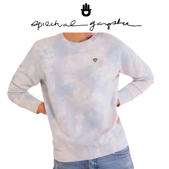 Spiritual GangsterTie Dye Happiness Pastel Crewneck Sweatshirt Women Size M - Picture 16 of 16